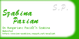 szabina paxian business card